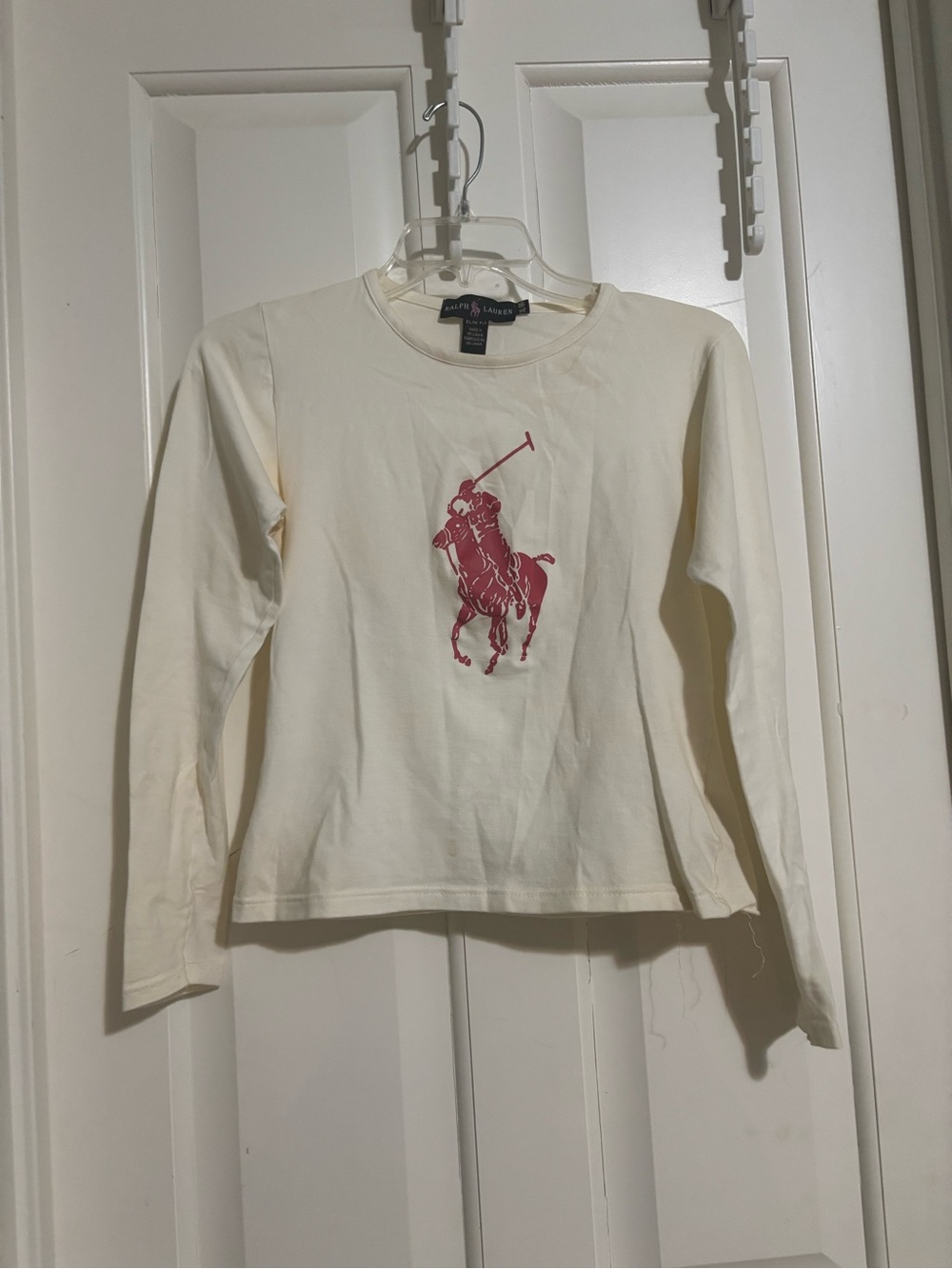 Polo by Ralph Lauren Cream Long-Sleeve crew neck size XL (18-20) youth Girls